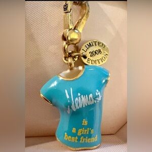 RARE 2008 Juicy Couture For Neiman Marcus T-shirt Charm With Gold Clasp LIMITED